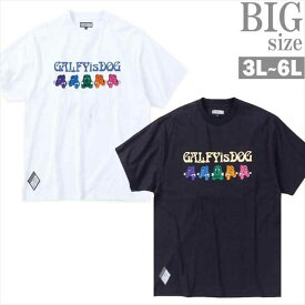 [大きいサイズ3L～6L]GALFYアップリケキャラクター半袖Tシャツ 男 かっこいい 服 C060220-07