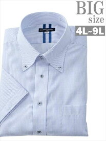 ワイシャツ 半袖 大きいサイズ メンズ ボタンダウン BD 形態安定 消臭テープ 接触冷感 男 かっこいい 服 C060417-02