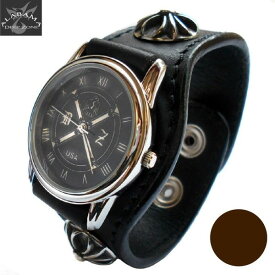 腕時計 メンズ 腕時計 革 レザー 革ベルト クロスコンチョ