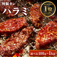やわらかい ハラミ 味付 特製タレ 【選べる100g-1kg】牛肉 焼肉 ホルモン BBQ バーベキュー アウトドア …