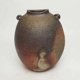 備前焼 堀江さつき作 扁壺（さつき-01）| おしゃれ 日本製 工芸品 和食器 陶器 インテリア 花器 花入 花瓶 フラワーベース 父の日 母の日 プレゼント ギフト 岡山県