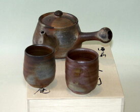 急須 湯呑 茶器セット 夫婦湯呑 備前焼 茶の間(小)（桟切）