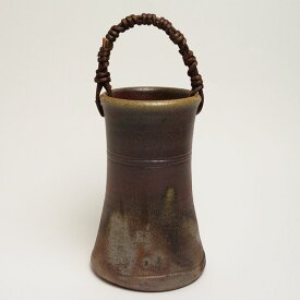 備前焼 つる付中花入（桟切)| おしゃれ 日本製 工芸品 花瓶 フラワーベース 花入 花器 陶器 父の日 母の日 プレゼント ギフト 岡山県