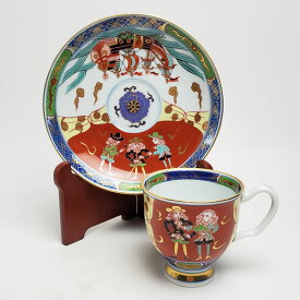 コーヒーカップ コーヒー碗皿 有田焼 染錦オランダ人 珈琲碗皿（1客） Y160-W