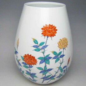 花器 フラワーベース 有田焼 錦バラ絵花瓶