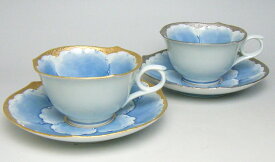 波佐見焼 プラチナ牡丹 ペア珈琲碗皿 （saiky-At189-56042）