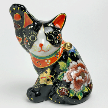 楽天市場】九谷焼 招き猫（左手人お客招き猫）7号白盛 : 九谷陶芸 北山