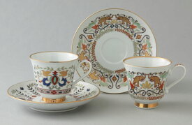 コーヒーカップ 有田焼 ペルシャ紋 (更紗・唐草)ペア珈琲碗皿 Y179-180-W