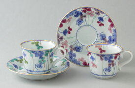 コーヒーカップ 有田焼 クローバー ペア珈琲碗皿 Y177-178-W