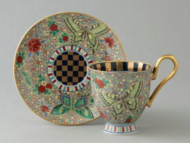 コーヒーカップ コーヒー碗皿 有田焼 蝶絵 珈琲碗皿 （1客） Y173-W