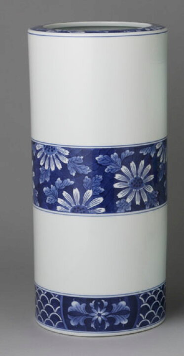 楽天市場】傘立て 陶器 有田焼 傘立15寸 染付菊詰 Y401-C : 器茶房 彩庵