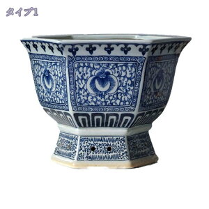 陶器鉢 鉢植え 多肉植物鉢 底に水抜き穴あり 青花磁器 ヴィンテージ テラコッタ鉢 中国風 通気性 シンプル 大口径 サボテン鉢 花鉢 クラシック ファッション 室内 ガーデニング用品 レトロ
