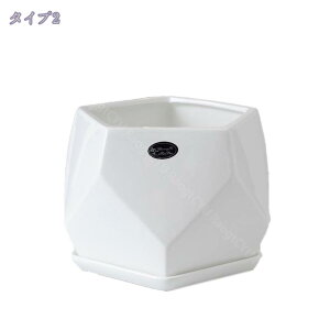 777円OFFクーポン セラミック製 プランター 観葉植物 排水孔付き 受皿付き ひし形 通気性 デコラティブデザインのナチュラルな室内用 フラワーポット 雑貨 デスクトップ盆栽 インテリア シン