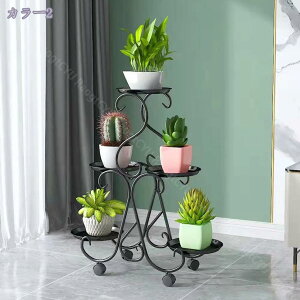 1000円OFFクーポン 室内 屋外 おしゃれ 花台 ガーデンラック フラワースタンド 北欧 アイアン ガーデニング プランタースタンド 3段 園芸ラック3段 植物棚 キャスター付き 簡単組み立て 花瓶