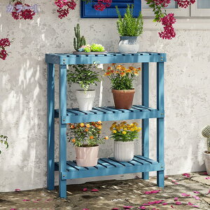 フラワースタンド プランターラック 3段式 花台 植物棚 木製 コンパクト 組み立て簡単 多肉植物 おしゃれ 棚 ベランダ 園芸ラック フラワーラック フラワースタンド木製 ガーデンラック多機
