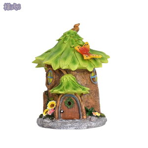 ガーデン 置物 置物ライト ソーラーライト ガーデンライト かわいい ハウス オブジェ 癒しグッズ ポリレジン 庭 屋外 玄関 出窓 階段 マイクロ風景 花壇の置物 オーナメント ガーデニング 雑