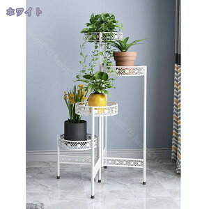 777円OFFクーポン 花台 アイアン 4段 折りたたみ式 おしゃれ 室内 屋外 玄関 ベランダ 大型 スリム フラワースタンド 黒 鉢置き台 園芸ラック ガーデニングラック プランター台 アンティーク 3