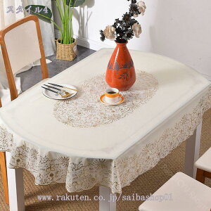 テーブルクロス 撥水加工 北欧 半透明 おしゃれ テーブルウェア キッチン レース 花柄 白 長方形 楕円形 ビニール 食卓カバー 食事テーブルクロス テーブルマット テーブルカバー 汚れ対策