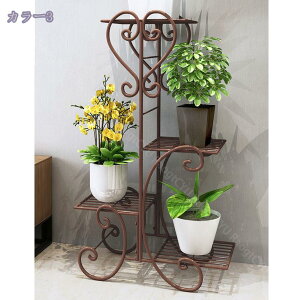 フラワースタンド プランタースタンド 室内 屋外 花台 観葉植物棚 ガーデニング ガーデンラック フラワーラック アイアン 鉢置き台 鉢植え おしゃれ 4段 白 園芸ラック 植木鉢台 スタンド 鉢