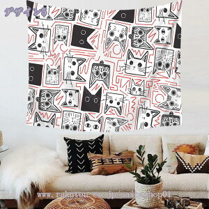 タペストリー 可愛い 猫 ネコ アニメ 布ポスター 壁飾り ウォールアート ホーム装飾 インテリア モダンなアート 多機能 ファブリック装飾 部屋飾り 間仕切り 窓カーテン ポスター 壁ポスタ