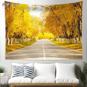 タペストリー 壁掛け 秋の森自然風景 撮影用 背景 落ち葉 カエデの森 間仕切りカーテン おしゃれ インテリア雑貨 部屋や窓の飾り 風景画 自宅やお店の装飾 多機能壁飾り小物 新居祝いプレ