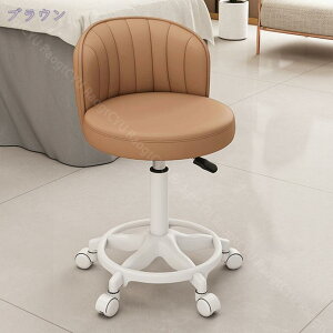 ラウンドチェア キッチンチェア カウンターチェア バーチェア オフィスチェア PUレザー 回転椅子 キャスター付き コンパクト おしゃれ 背もたれ付き キッチン ダイニング 台所 リビング 椅
