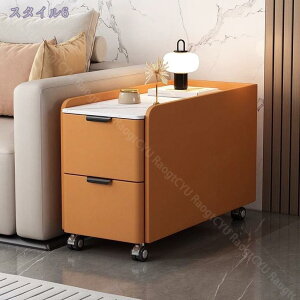 ベッドサイドテーブル サイドテーブル ベッドルーム 車輪付き ローサイドテーブル コーヒーテーブル 収納 2つの引き出し付き ロッカー おしゃれ 木製 引き出し付き ベッド周り収納 小物収