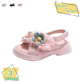 500円OFFクーポン サンダル キッズ 女の子 リボン飾り マジックテープ式 脱ぎ履き便利 柔らかい 快適 通園 通学 戸外遊び 子供靴 マジックテープ 滑り止め 通気 軽量 柔らか 歩きやすい スポーツサンダル キッズ サマーサンダル RaogtCYU