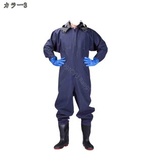 ウェーダー チェストハイウェーダー 釣り 防水 ラジアル 釣り用スーツ 簡単着脱 防水ズボン 怪我防止 厚底ソール 滑り防止靴底 田植え 魚市場 ウェーダー 肩まで防水 フード付き 手袋付き