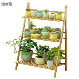 フラワースタンド 竹製 植物ラック フラワーラック ガーデンラック 庭の植物スタンド 収納棚 折り畳み式 花台 植物棚 鉢植え フラワースタンド 園芸ラック 3段 組立簡単 多機能 盆栽棚 植木