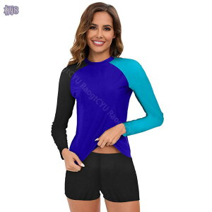 500円OFFクーポン ラッシュガード レディース 水着 上下セット 長袖 プルオーバー UPF50+ UVカット 大きいサイズ サーフィン ウェットスーツ インナー パンツ 2点セット おしゃれ シンプル フー