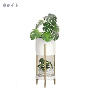 1600円OFFクーポン プランタースタンド アイアン 花台 玄関 フラワースタンド 室内 おしゃれ 60cm 観葉植物 棚 2段 フラワーラック 白 鉢 ポット スタンド スリム ゴールド 観葉 植物 置き 台 置