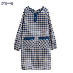 割烹着 おしゃれ 防水 かわいい エプロン レディース 女性 長袖 かぶる かっぽう着 保育士 長袖 はっ水 袖付き シンプル 給食 袖リブ 後ろ開き 体型カバー 大人用 北欧 作業 保育園 幼稚園 看