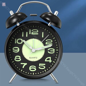 目覚まし時計 置物 置き時計 アナログ 電池式 ライト付き ツインベル オブジェ 大音量 卓上時計 針時計 レトロ 可愛い おしゃれ バイカラー アラームクロック アラーム時計 寝室 ベッドルー