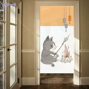 2000円OFFクーポン のれん おしゃれ 北欧 ドアカーテン 猫柄 綿麻 間仕切り 柔らかい 60*90cm 暖簾 店舗飾り 和風暖簾 70*120cm 90%遮光 新生活 断熱カーテン リビング キッチン 飲食店 断熱防寒 着