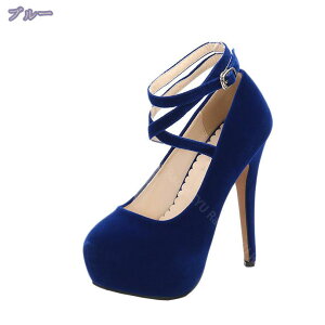 パンプス スエード ハイヒール レディース 厚底 ベルト 大きいサイズ スエード 14cmヒール ラウンドトゥ ストーム 疲れない おしゃれ 美脚パンプス ピンヒール アンクルストラップ 前厚 コス