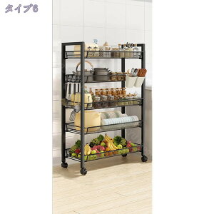 キッチンワゴン キッチンカート キャスター付き スリム 3段 4段 5段 隙間収納 幅23CM 取っ手付き 組み立て簡単 ハンドル付き スリム キッチンラック キッチンカート 組立簡単 組み立て 移動式