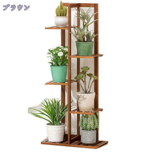 フラワースタンド フラワーラック 竹製 花台 6段 高い スリム ガーデニング 棚 観葉植物 植木鉢 鉢 盆栽 台 室内 屋外 ナチュラル おしゃれ 園芸ラック ガーデンラック シンプル 四角 北欧 5段