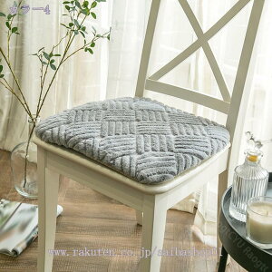椅子 クッション シートクッション 座布団 チェア用 ひも付き もこもこ 食卓椅子用クッション ダイニング 北欧 暖かい 洗えるカバー 座り心地いい 椅子シート チェア用 教室 事務室 自動車