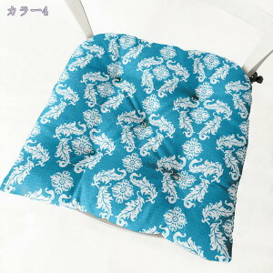 椅子用 座布団 厚手 クッション チェアパッド 花柄 エスニック調 固定タイ付き 高反発 通気性 滑り止め お尻が痛くならない 体圧分散 ダイニングチェア クッション 庭 学習椅子 お尻に優し