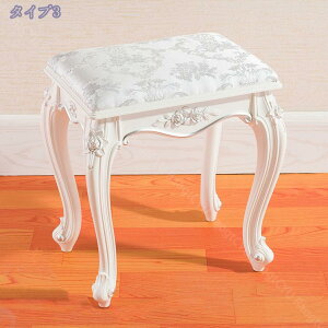 猫脚ホワイトスツール おしゃれ スツール 姫系 プリンセス 姫 かわいい ロココ調 ドレッサー用 椅子 化粧台用 いす 玄関 リビング 高級 クラシック 鏡台 コンパクト チェア 猫足 ドレッサー