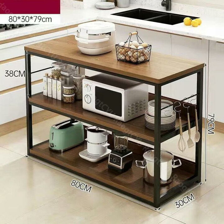 楽天市場】1000円OFFクーポン 木棚 キッチンラック 3段 幅80/100/120cm 