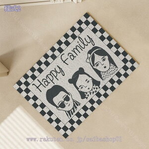 玄関マット カーペット 長方形 屋外 屋内 ドアマット 泥落とし すべり止め 洗える 滑り止め付キッチンマット 吸水 速乾 滑り止め 抗菌消臭 黒と白 ブラック アクセントマット エントランス