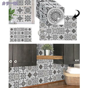 1000円OFFクーポン キッチンタイルシール 防水 耐熱 掃除簡単 モザイクタイル シール はがせる キッチン壁紙シール おしゃれ レトロ マンダラ柄 壁紙 DIY 装飾シート リメイクシート 水回り 洗