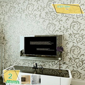 300円OFFクーポン 古典的なヨーロピアン スタイル 3D 三次元エンボス不織布壁紙グレー ダマスカス寝室のリビング ルームの背景の壁の壁紙 壁紙シール 無地 はがせる壁紙 張り替え キャンバス調 壁紙シート クロス壁紙 リメイクシート防水 RaogtCYU