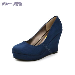 美脚 厚底 コンフォート シューズ レディース 靴 パンプス 痛くない ヒール ウェッジ ソール 仕事 ビジュー ファー付き 軽量 通気 レディースシューズ 靴 痛くない 疲れない シークレットシ