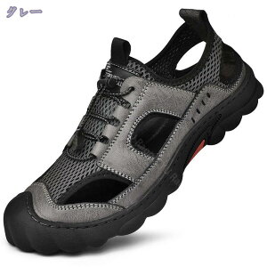 スポーツサンダル メンズ レザー 本革 ウォーキングシューズ 通気性 ドライバーサンダル サンダル 牛革 皮 紳士 夏 歩きやすい 軽い 通気性 ぺたんこ 旅行 男 お洒落 父の日ギフト プレゼン