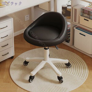 低い背もたれ付き昇降椅子 キャスター付き 昇降スツール PUレザー 製図仕事 作業椅子 化粧椅子 カウンターチェア オフィスチェア オフィススツール 昇降式 丸椅子 360度回転 高さ調節可能 お