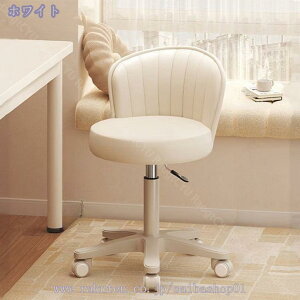 カウンターチェア キャスター付き 360°回転 丸 回転椅子 高さ調整 背もたれ付き 昇降式 作業椅子 PUレザー 座り心地よい コンパクト イス 丸椅子 疲れない 昇降回転 お手入れに便利 組み立て