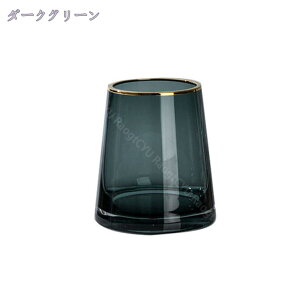 ガラスベース 花瓶ガラス 花器 16cm フラワーベース ガラスボトル 透明 北欧 アレンジ インテリア 水栽培 生け花 造花 おしゃれ シンプル インテリア クリア 金の縁 花瓶おしゃれ 一輪挿し 花